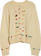 Bode Zoologist Embroidered Merino Wool & Alpaca Cardigan