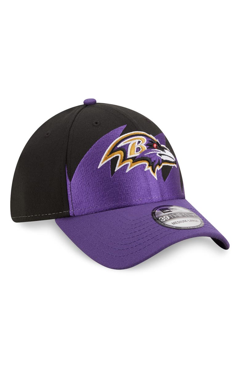 New Era Men's New Era Black/Purple Baltimore Ravens Surge 39THIRTY Flex Hat, Main, color, 