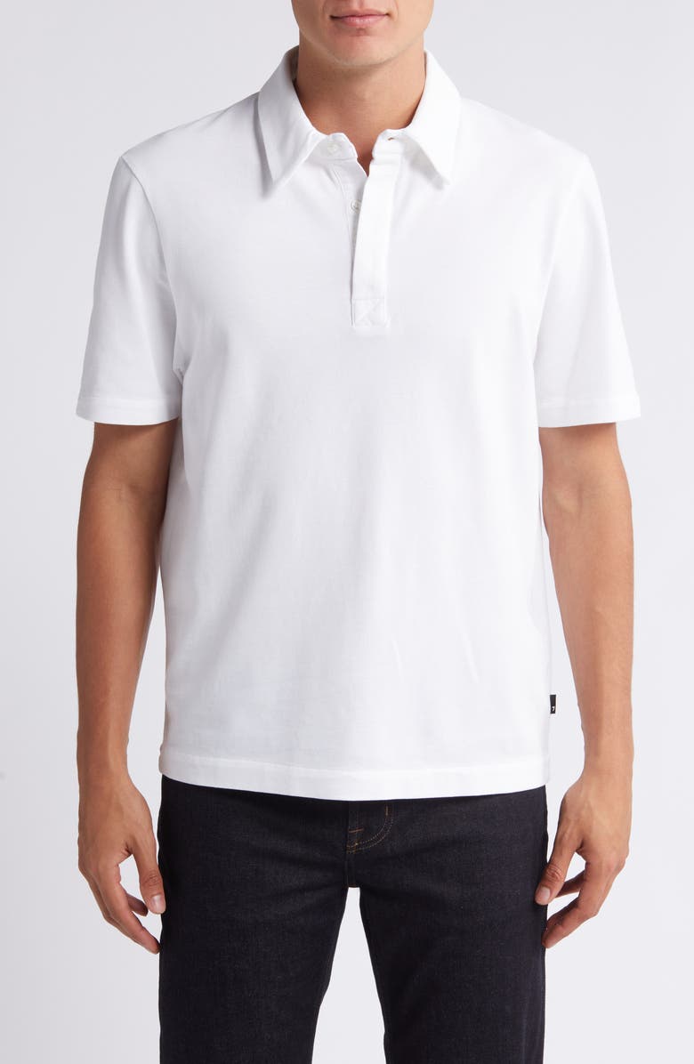 7 For All Mankind Piqué Knit Polo, Main, color, White