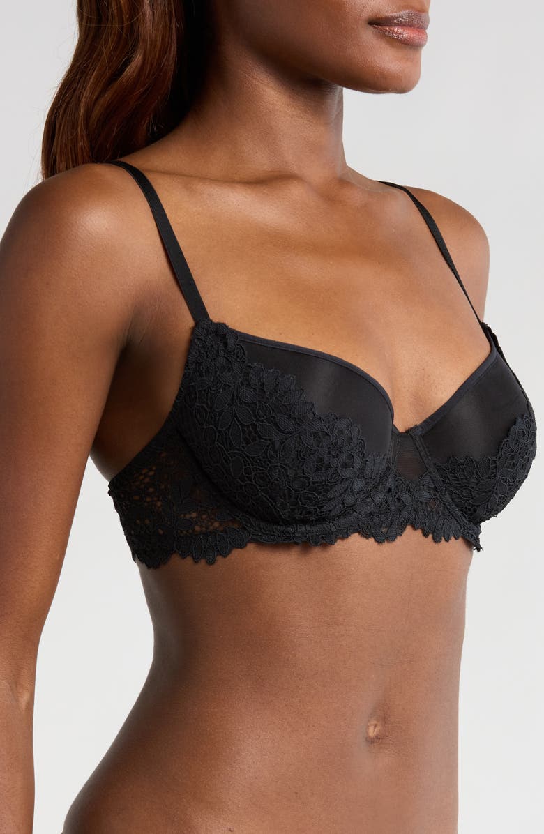 Etam Success Lace Underwire Spacer Bra, Alternate, color, Black