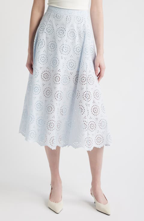 The Solstice Eyelet Midi Skirt