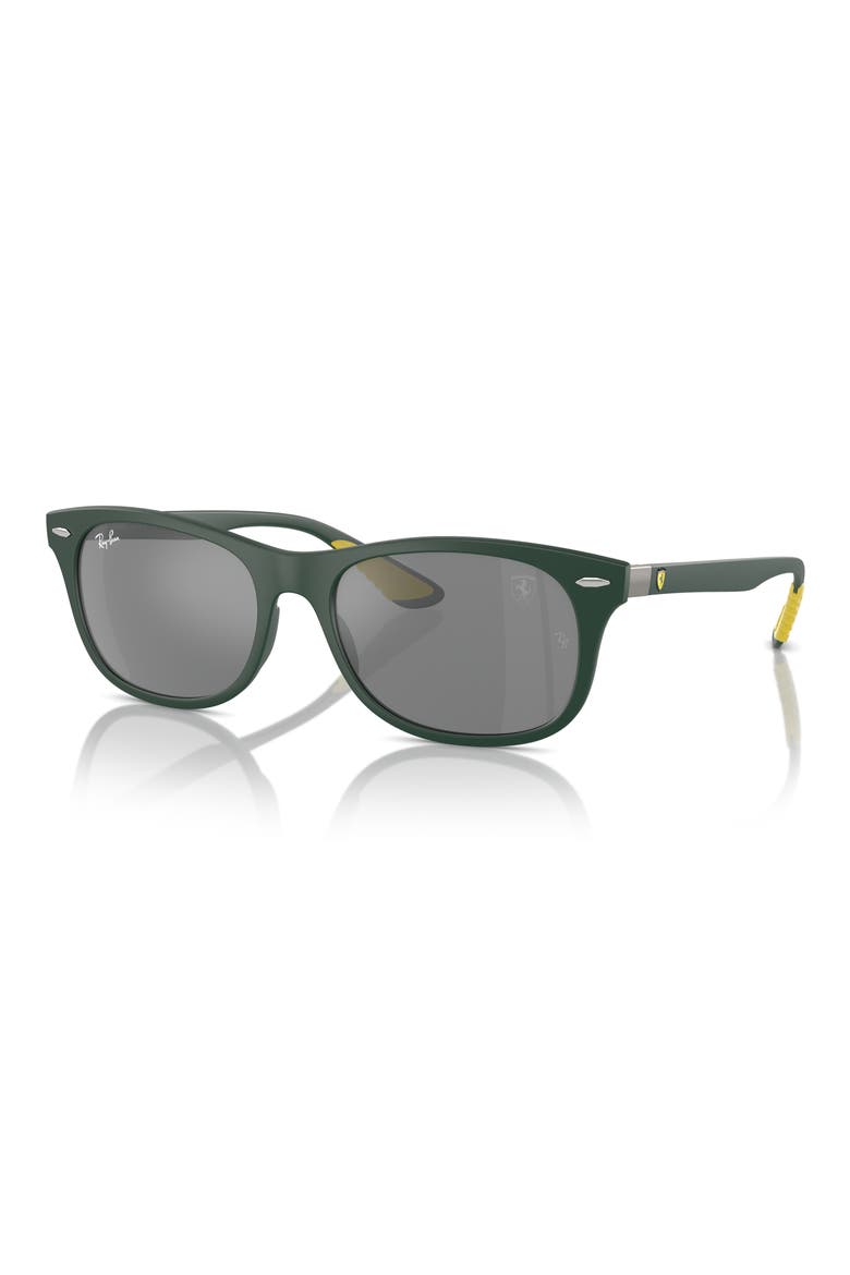 x Scuderia Ferrari 55mm Square Sunglasses, Alternate, color, MATTE GREEN