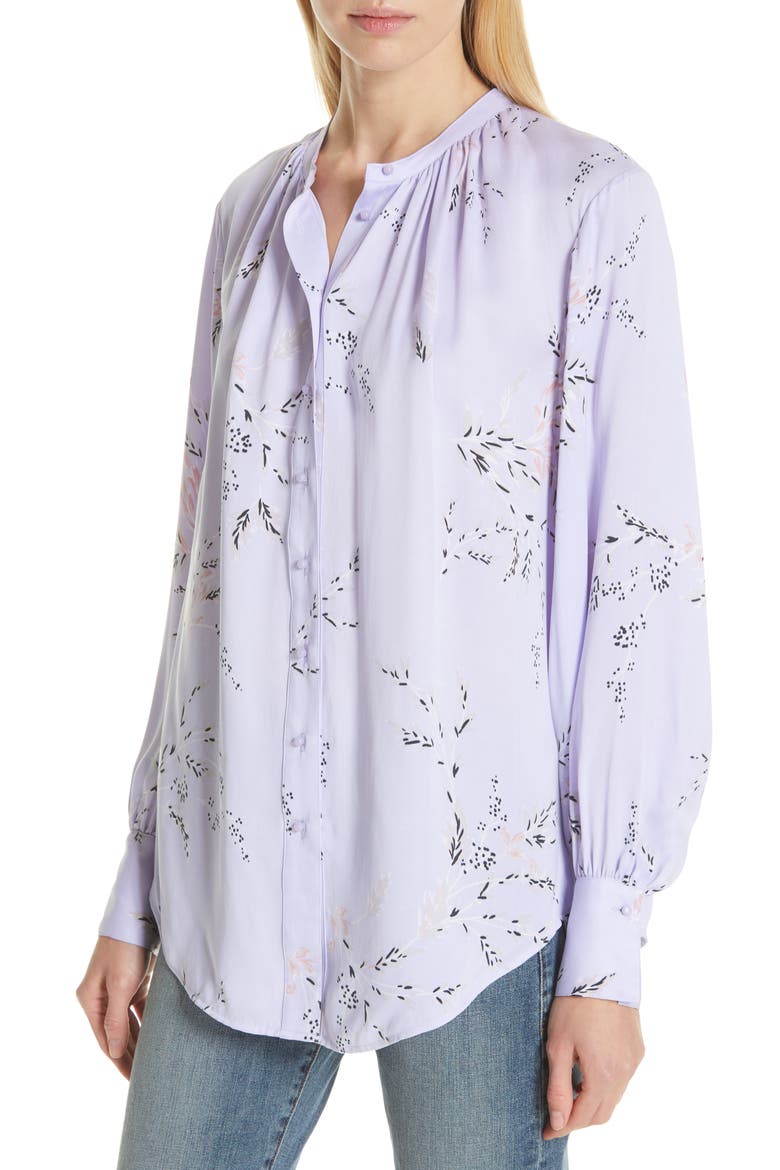 Causette Silk Blend Shirt, Alternate, color, LAVENDER MULTI