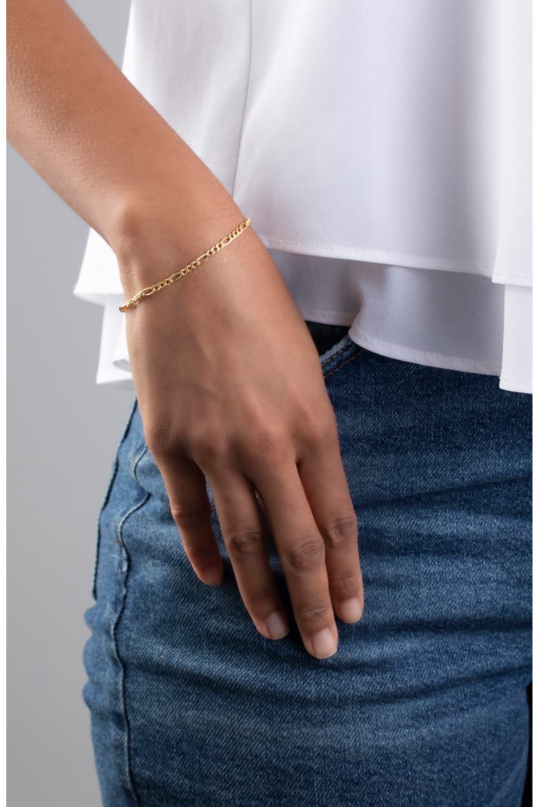 Fiagro 14K Gold Chain Bracelet, Alternate, color, YELLOW