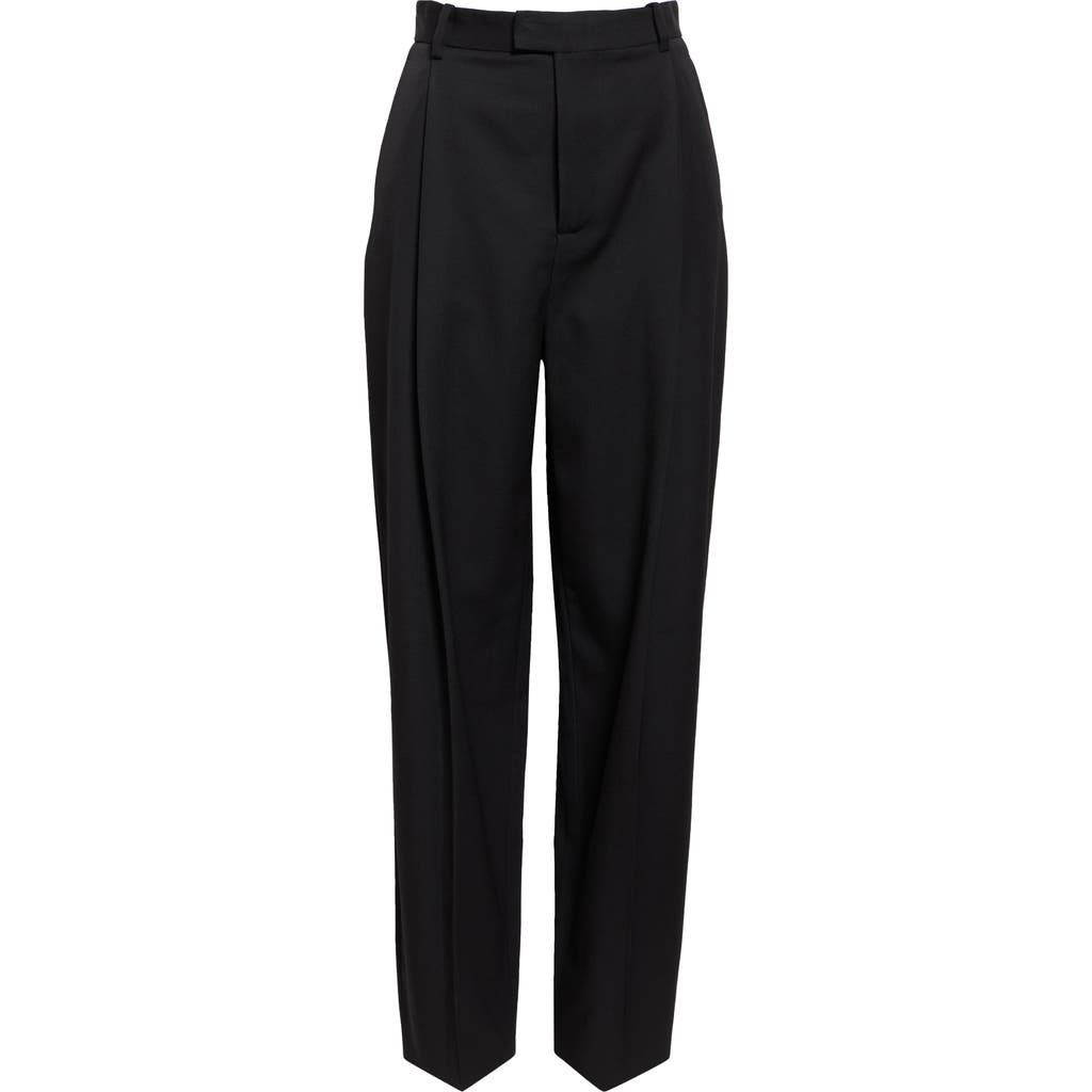OSCAR DE LA RENTA OSCAR DE LA RENTA PLEATED TAPERED WOOL PANTS