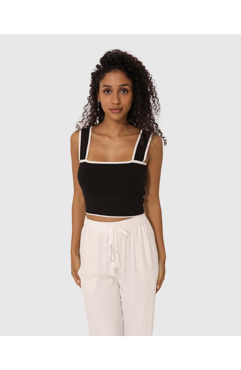 Belle & Bloom Forevermore Knitted Top, Alternate, color, Black