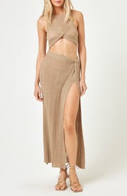 LSPACE Heart of Gold Metallic Cover-Up Skirt