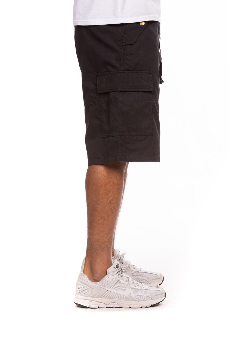 BB Drill Drawstring Cargo Shorts, Alternate, color, BLACK