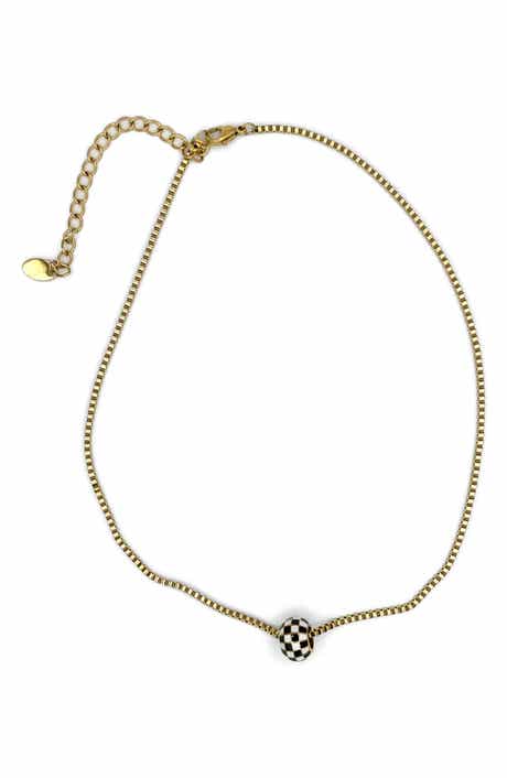 REBL Checkered Enamel Necklace