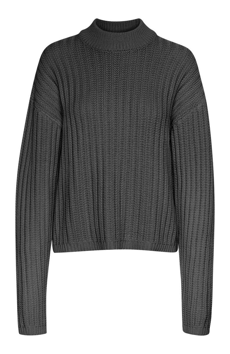 Kaffe KAbess Crew Neck Long Sleeve Pullover, Alternate, color, Black Oyster