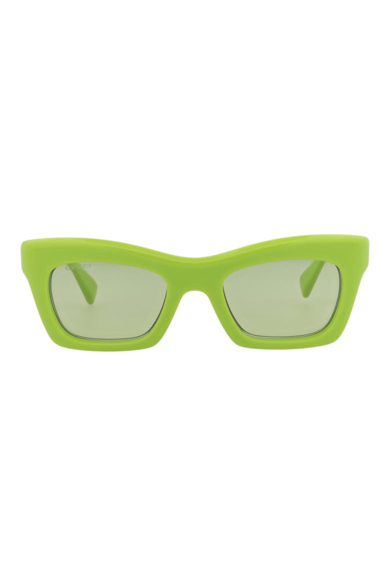 50mm Cat Eye Sunglasses, Main, color, GREEN GREEN GREEN