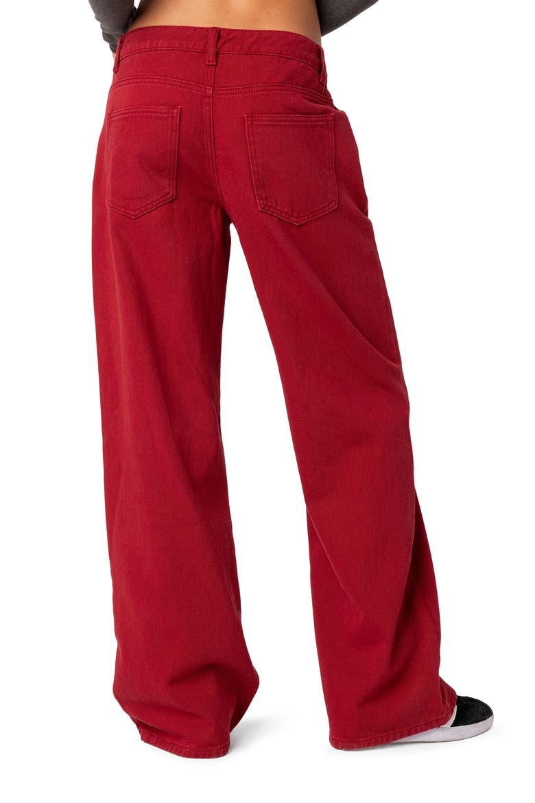 Roman Slouchy Wide Leg Jeans, Alternate, color, BURGUNDY