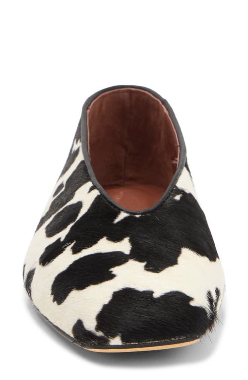Tony Bianco Bayley Genuine Calf Hair Ballet Flat In Black/white Pony