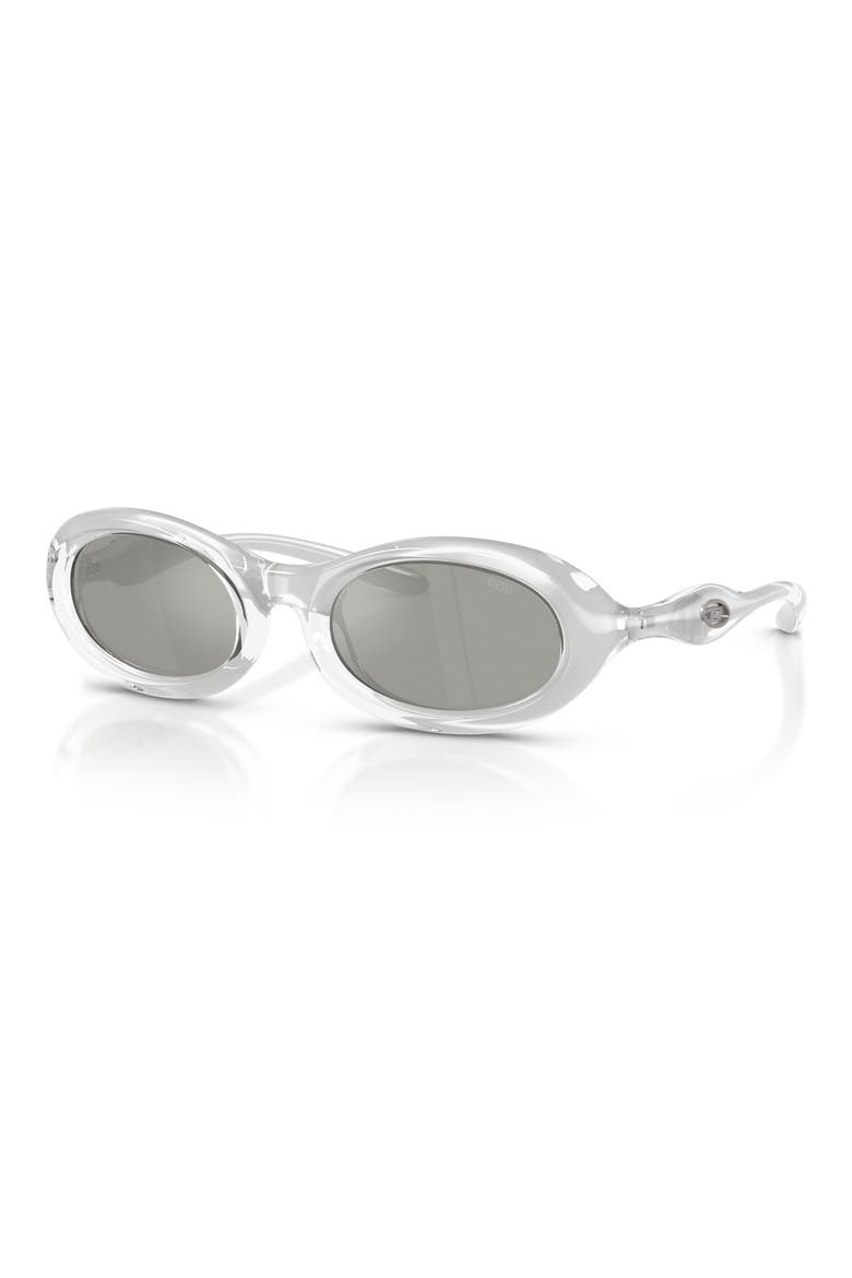 DL3011U 51mm Oval Sunglasses, Alternate, color, CRISTAL METALLIC / GREY SILVER