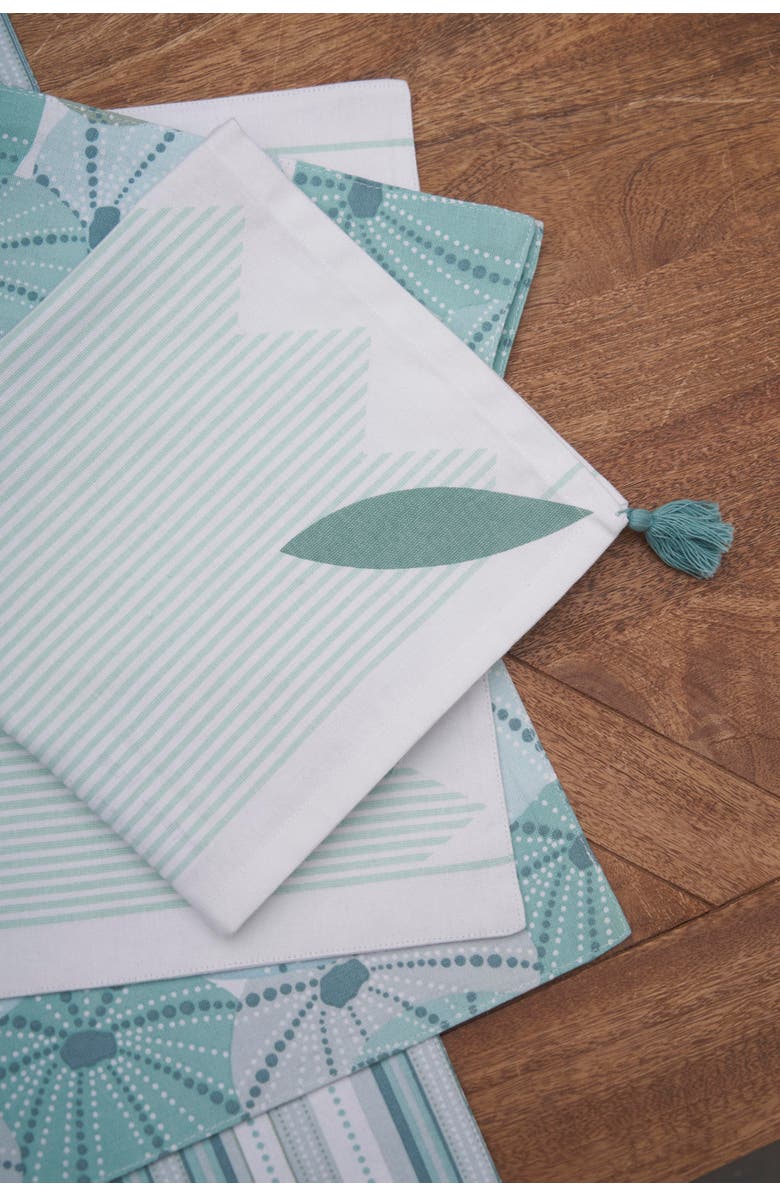 C&F Home Tassel and Stripes Fish Napkins Set of 6, Alternate, color, Blue