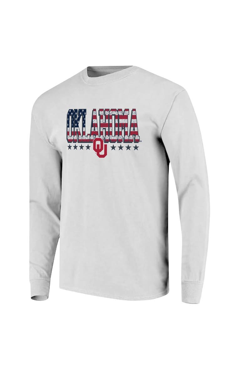 Men's White Oklahoma Sooners Tall Type Flag Long Sleeve T-Shirt, Alternate, color, White