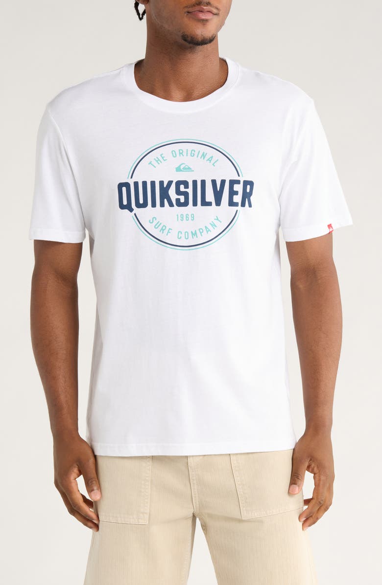 Quiksilver Logo Graphic T-Shirt, Main, color, White
