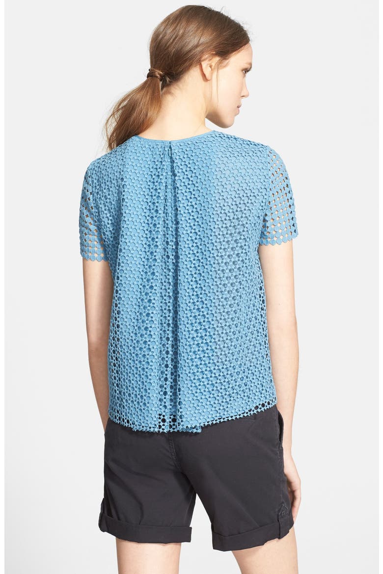 'Crescent' Guipure Lace Blouse, Alternate, color, GULF SHORE