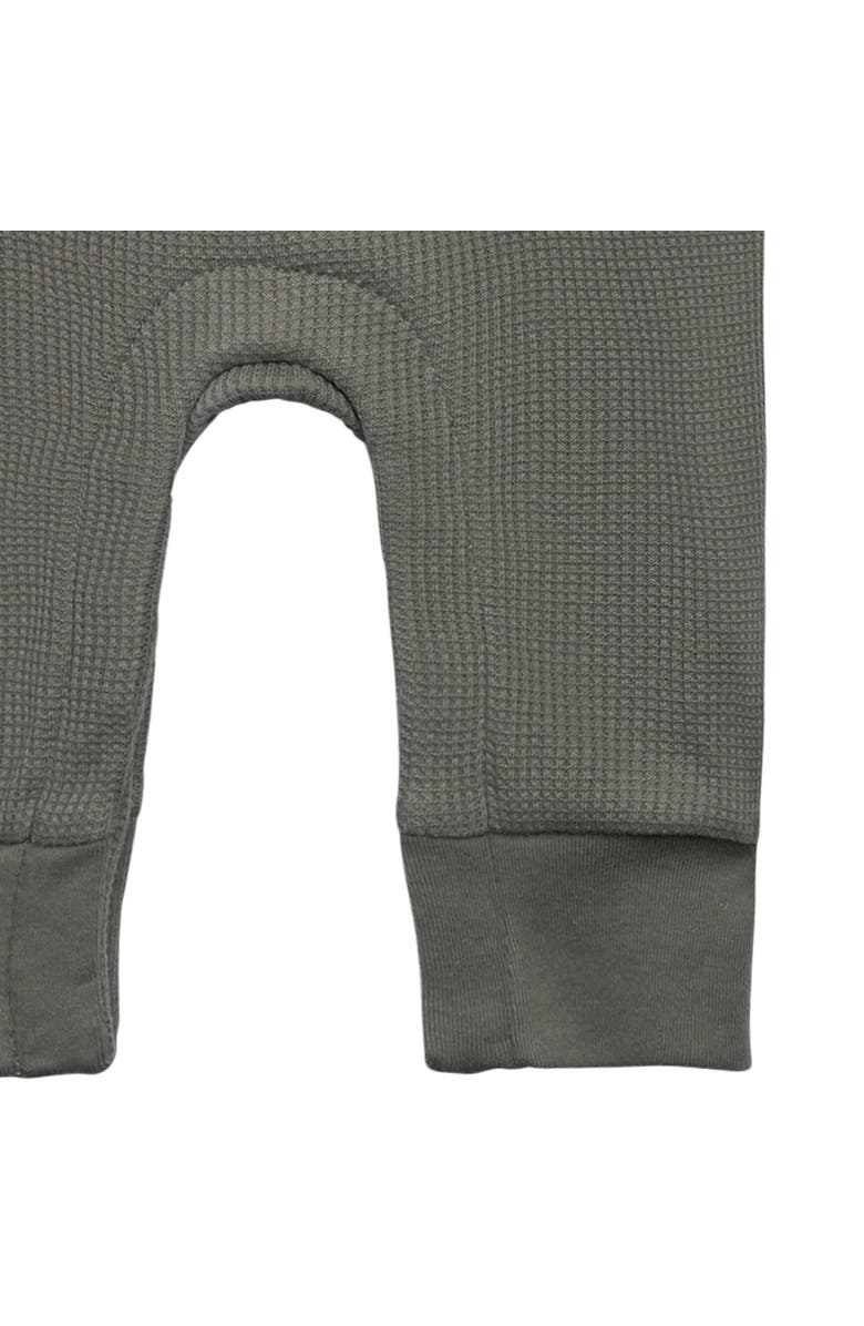 Modern Moments<sup>™</sup> by Gerber Waffle Knit Romper with Kangaroo Pocket, Alternate, color, Dark Green