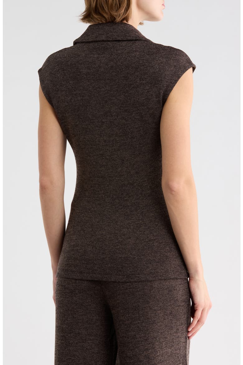 Textured Knit Johnny Collar Top, Alternate, color, MOCHA
