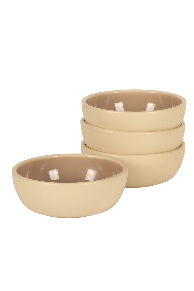 Port Gaia 4-Piece Reactive Glaze Stoneware Cereal Bowl Set, Alternate, color, Beige