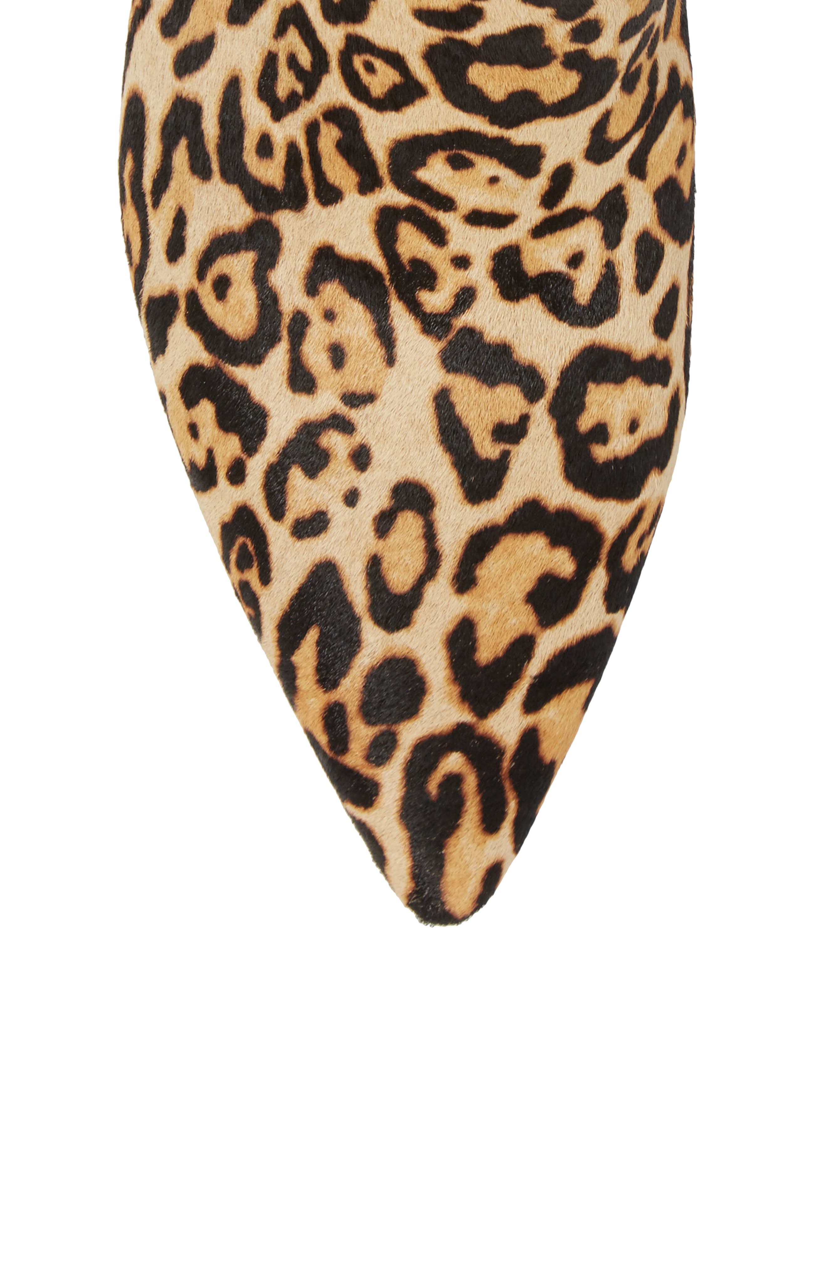 Dante II Genuine Calf Hair Pointy Toe Bootie, Alternate, color, LEOPARD CALF HAIR