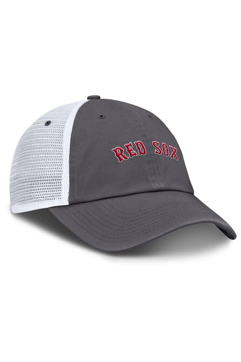 Men's Nike Gray Boston Red Sox Wordmark Club Adjustable Trucker Hat, Alternate, color, Gray