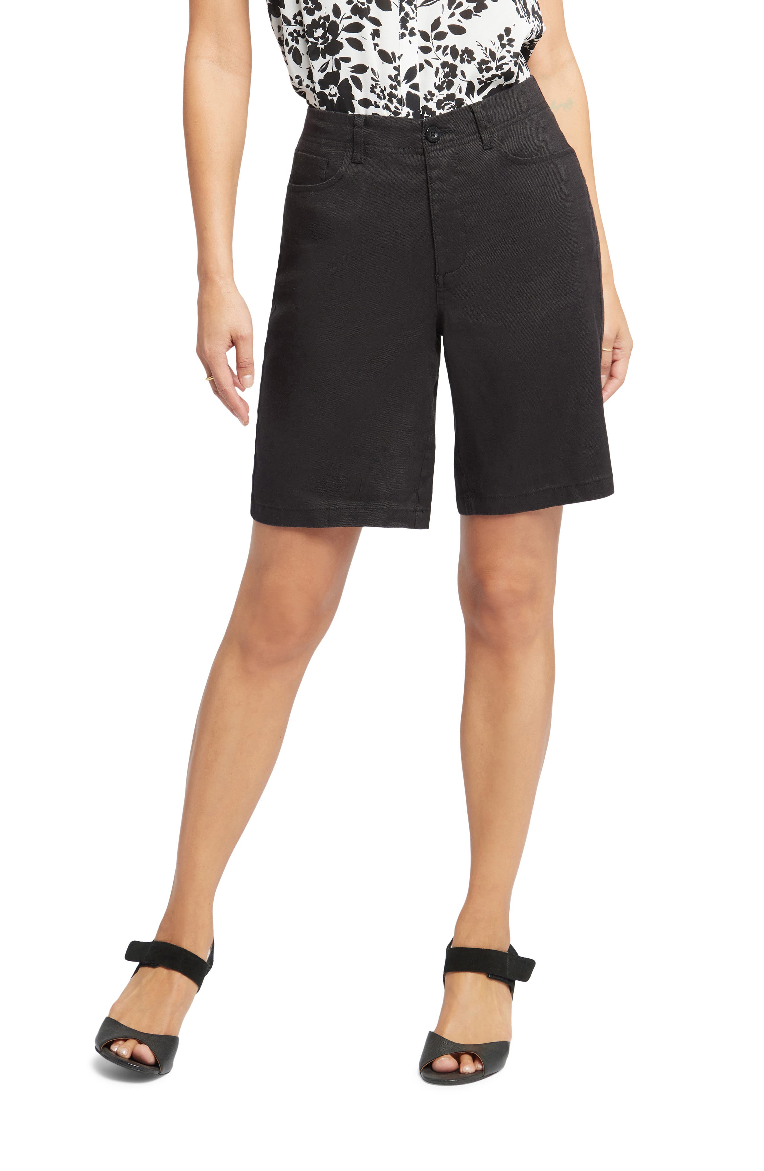 Linen Blend Bermuda Shorts