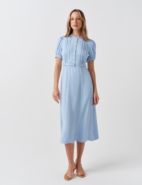 Francis Round Neck Crepe Midi Dress