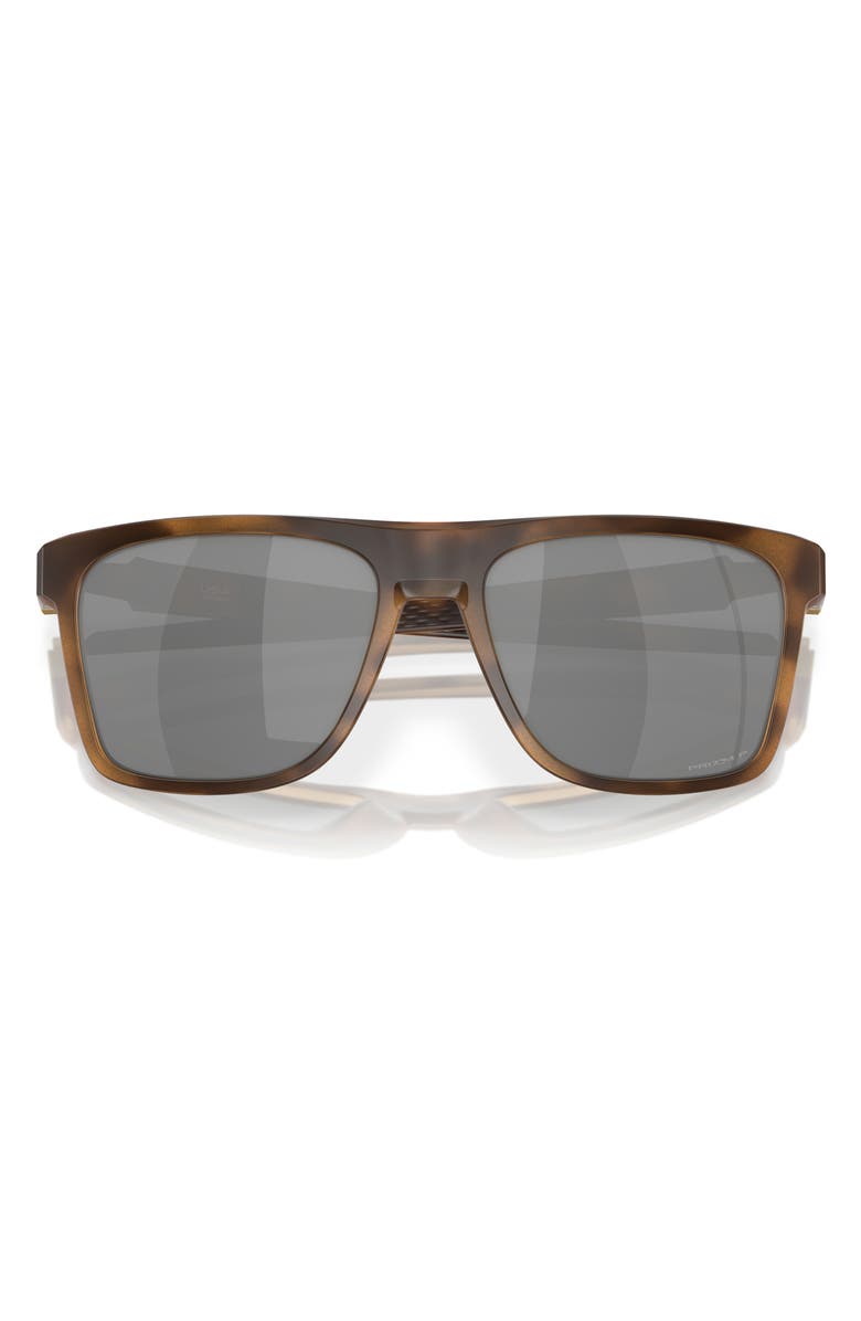Oakley Leffingwell 57mm Prizm<sup>™</sup> Polarized Rectangular Sunglasses, Alternate, color, Brown Tort