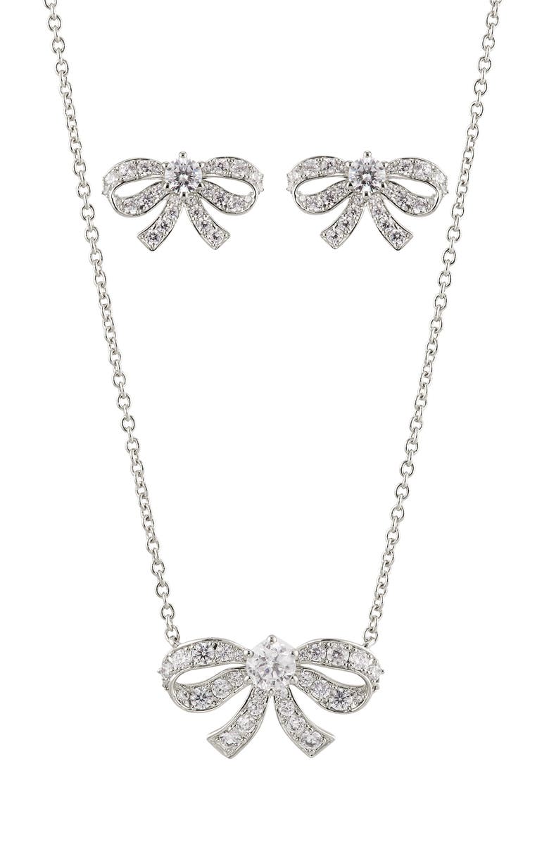 Nadri Bow Necklace & Earrings Set, Main, color, 