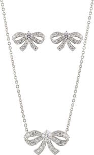 Nadri Bow Necklace & Earrings Set