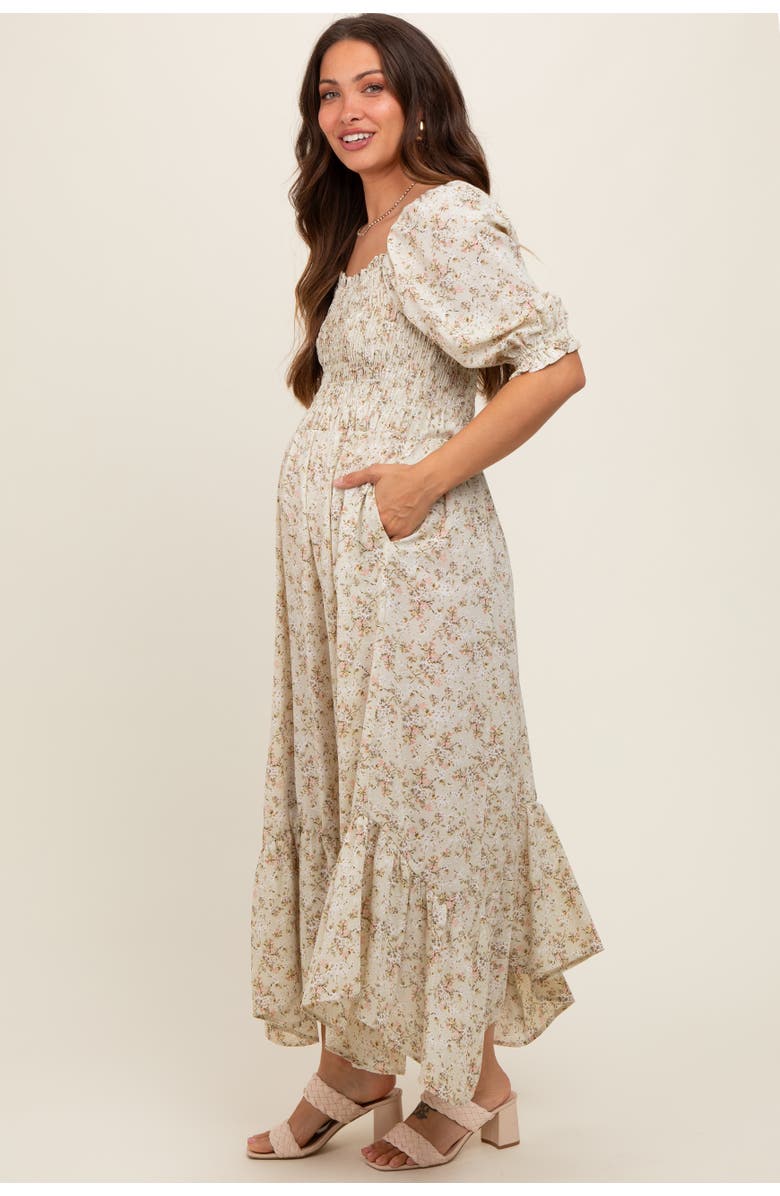 PinkBlush Smocked Handkerchief Hem Dress, Alternate, color, Light Olive