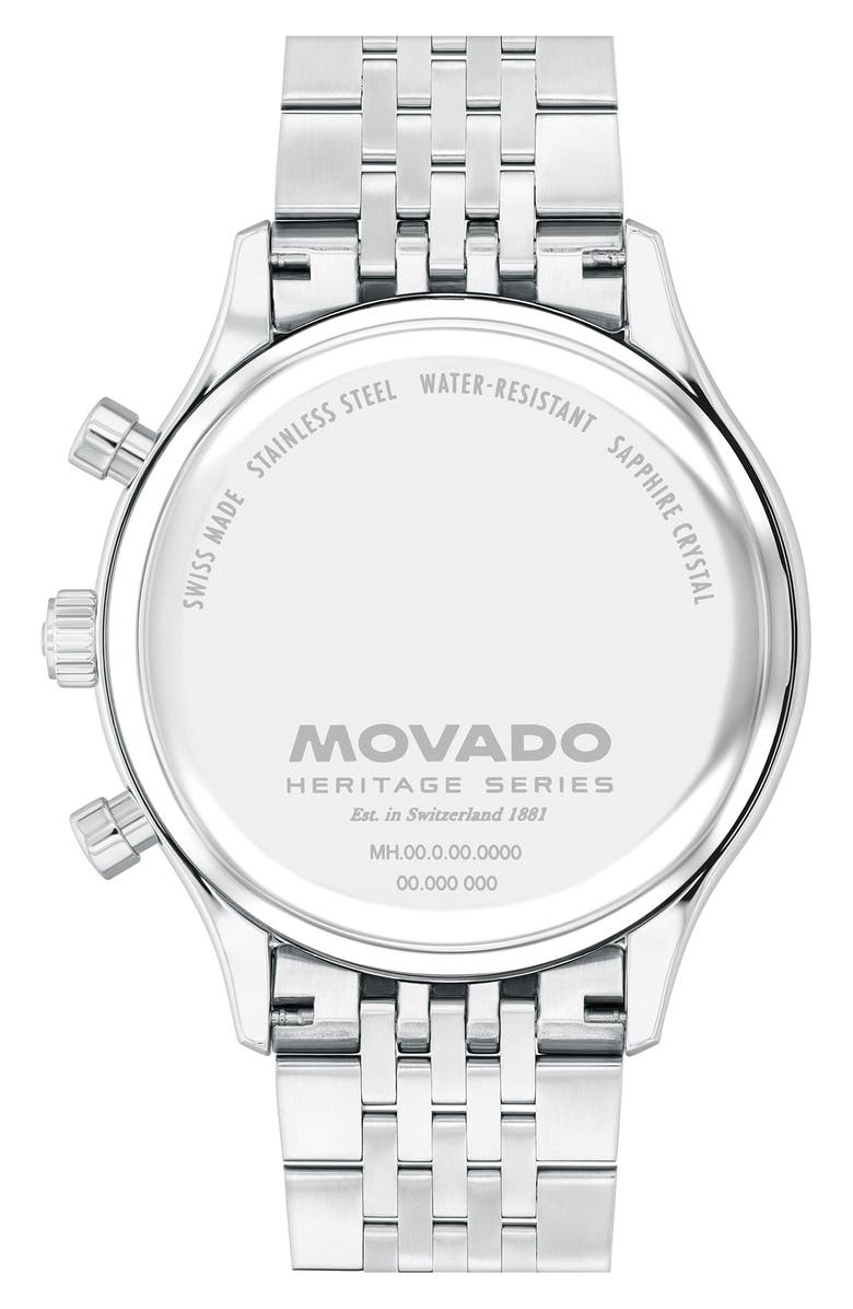 Movado Calendoplan Chronograph Bracelet Watch, 43mm, Alternate, color, Green