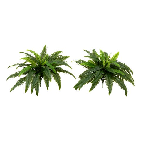40-in UV Resistant Artificial Boston Fern (Indoor/Outdoor) - Set of 2