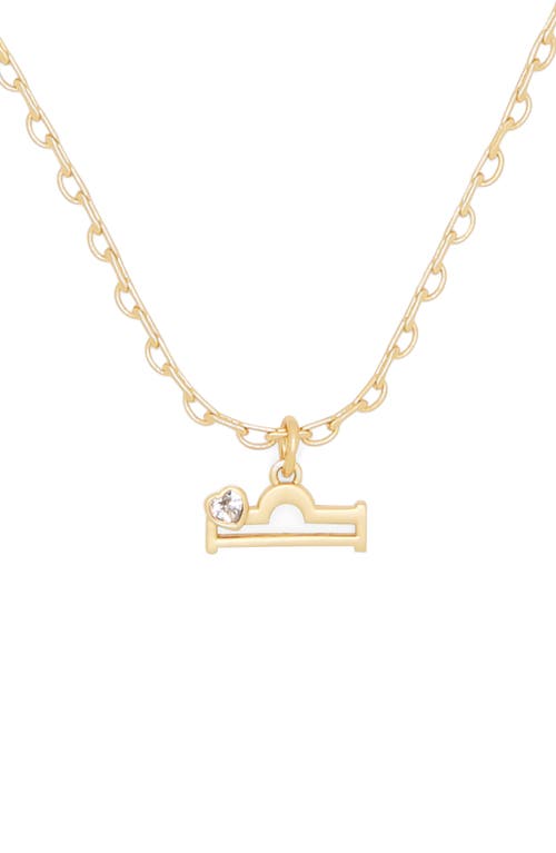 Kate Spade New York mini zodiac pendant necklace in Clear/Gold Libra 