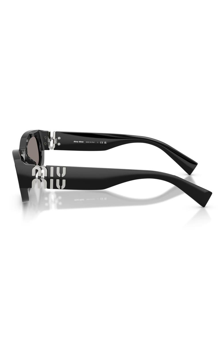 53mm Irregular Sunglasses, Alternate, color, BLACK / GREY