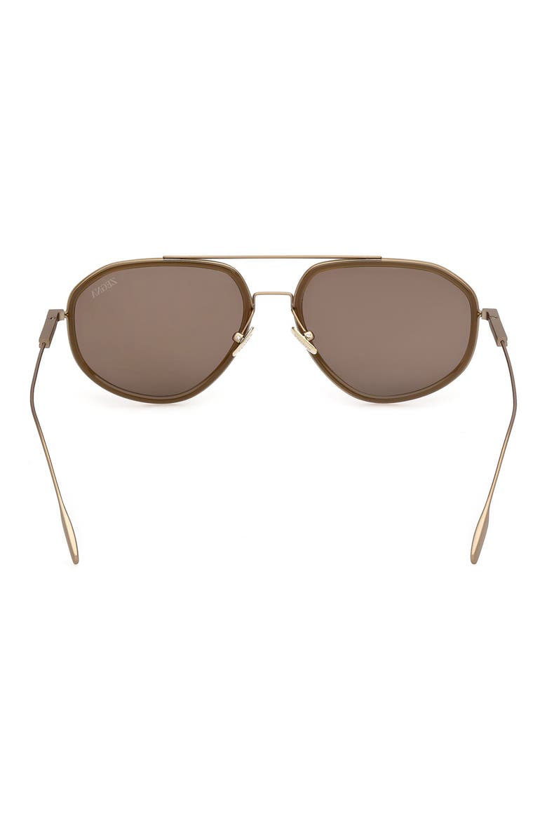 56mm Geometric Sunglasses, Alternate, color, SATIN BRASS / OPAL GREEN