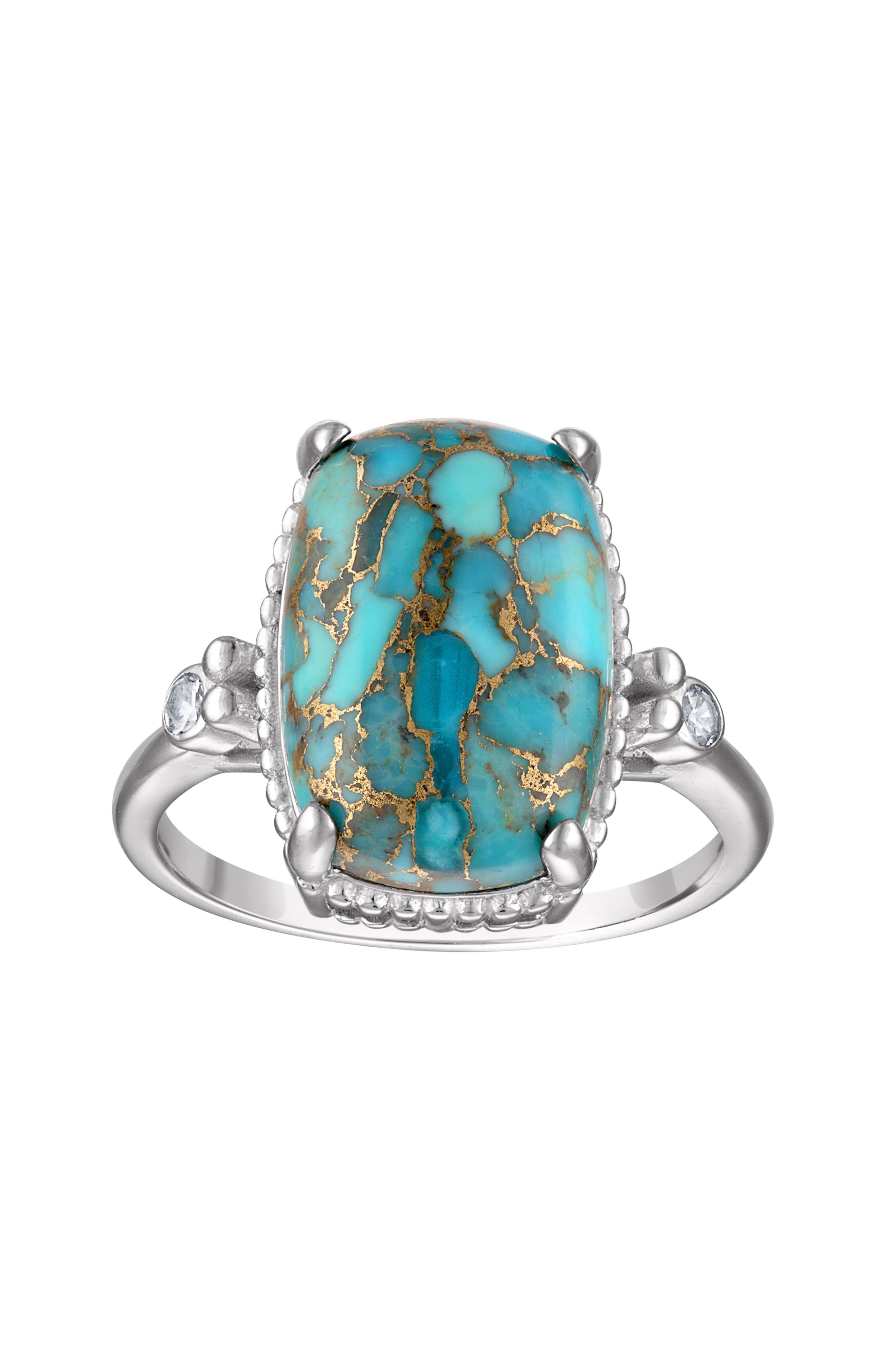 FZN Sterling Silver Turquoise Ring