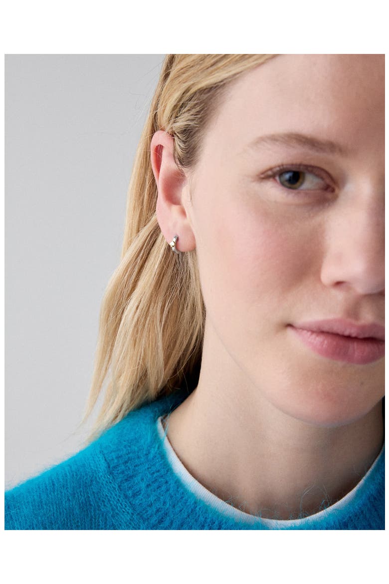 everyday spade huggie hoop earrings, Alternate, color, SILVER/ GOLD