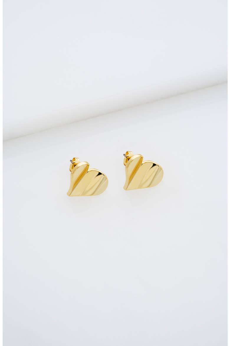 Helena Flutter Heart Stud Earrings, Alternate, color, METALLIC GOLD