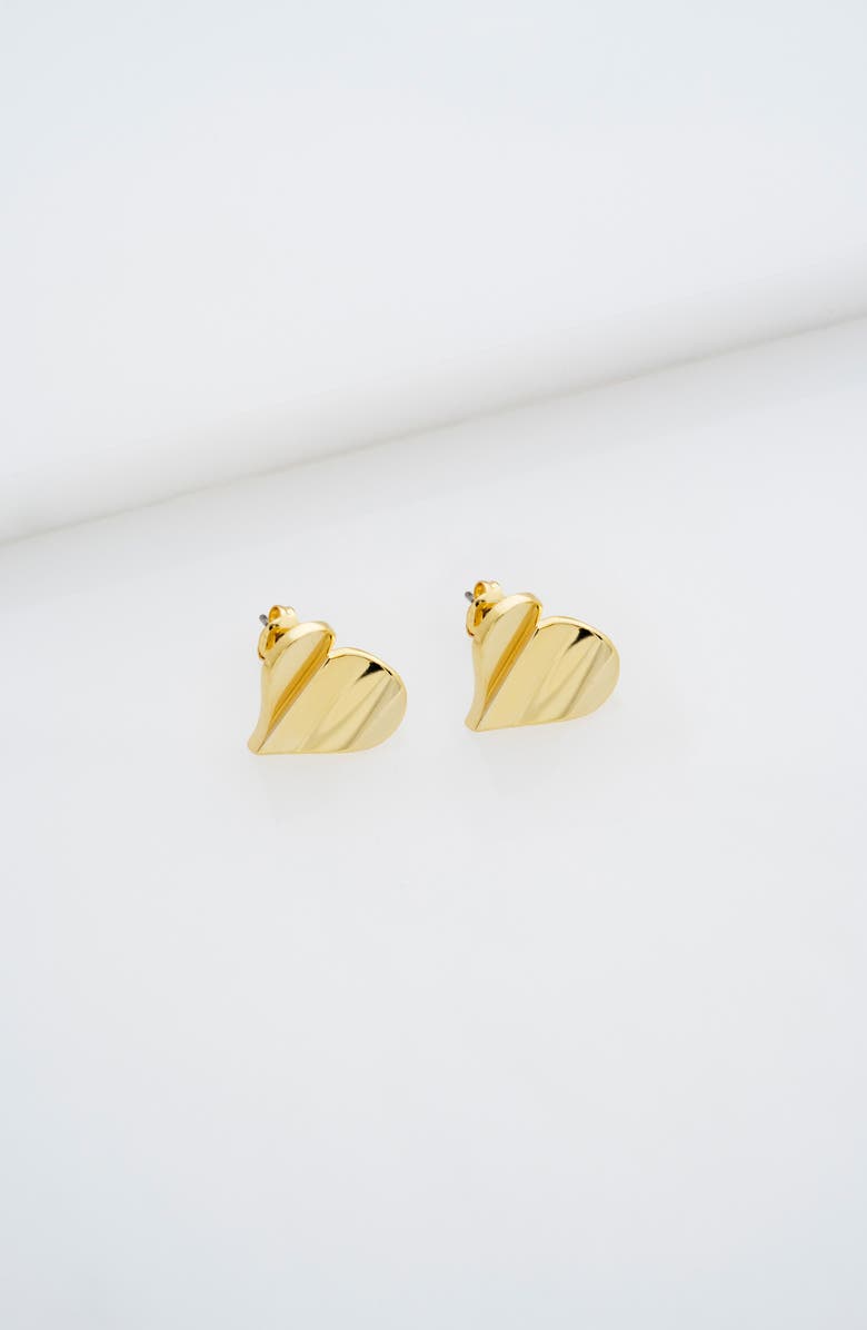 Ted Baker Helena Flutter Heart Stud Earrings, Alternate, color, Metallic Gold