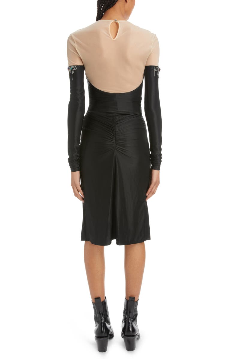 Rabanne Hardware Detail Long Sleeve Dress, Alternate, color, 