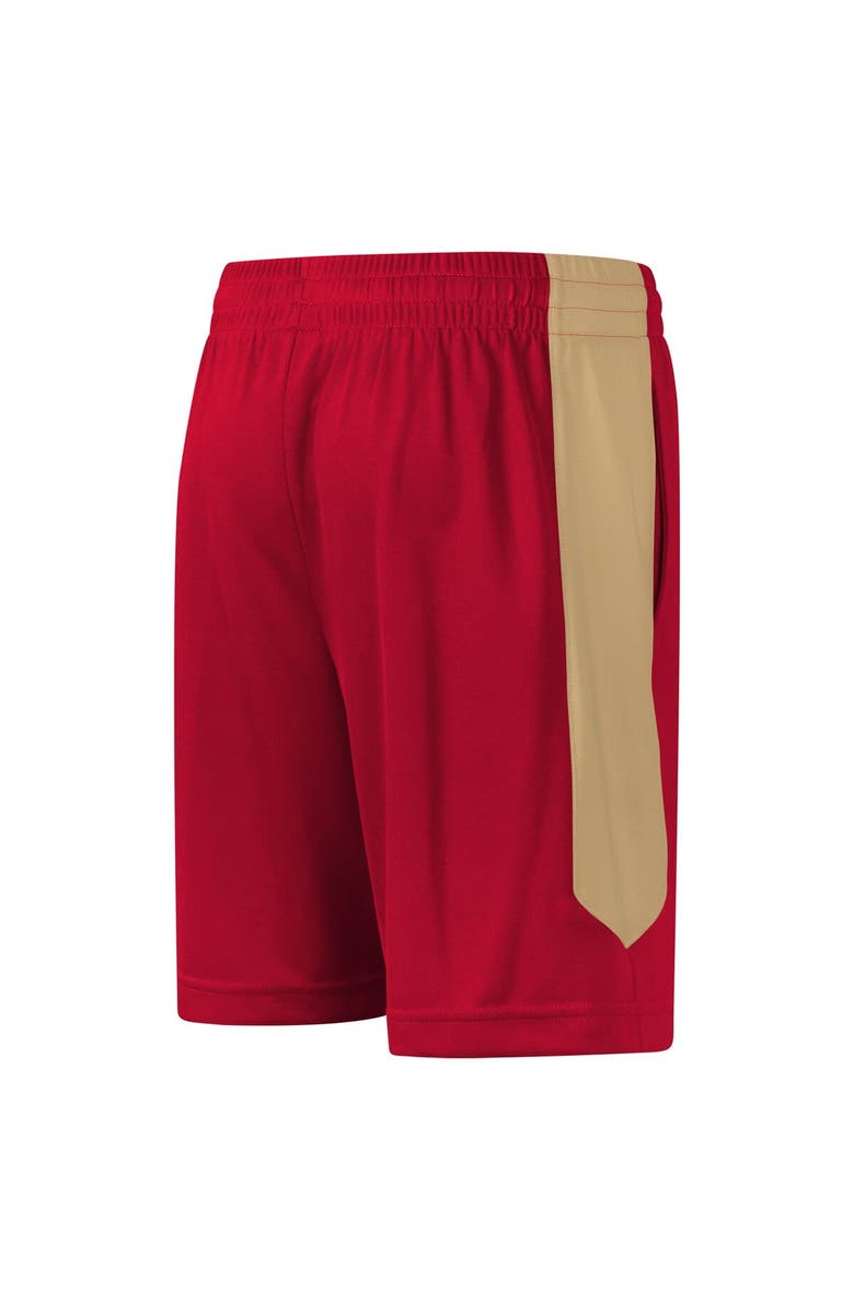 Outerstuff Youth Scarlet San Francisco 49ers Fashion Shorts, Alternate, color,
