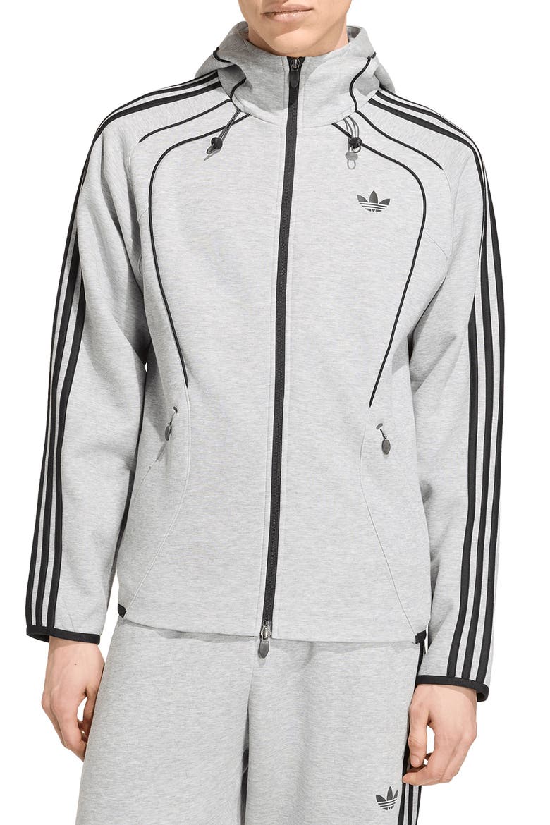 Spacer Full Zip Hoodie, Main, color, MEDIUM GREY HEATHER