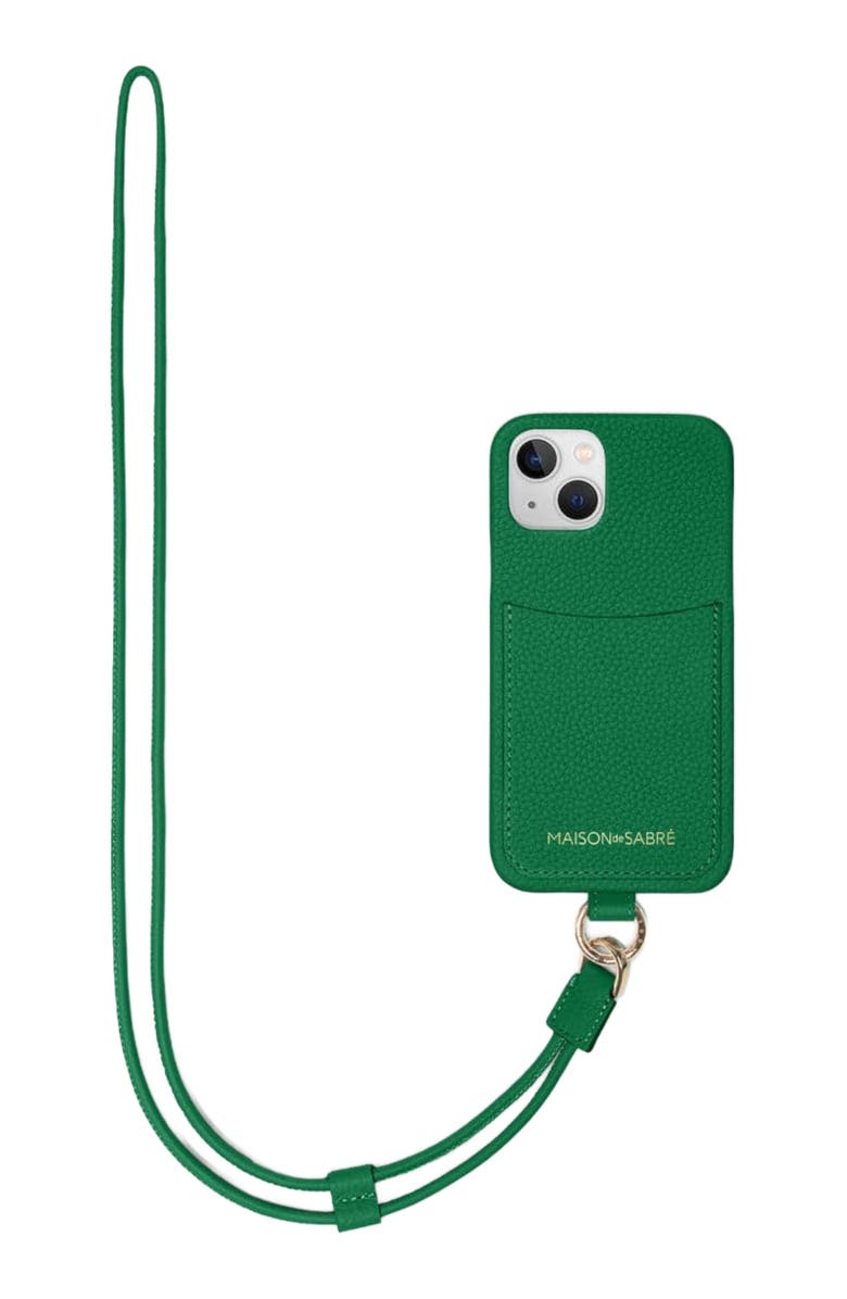 MAISON de SABRÉ Sling Phone Case, Alternate, color, Emerald Green