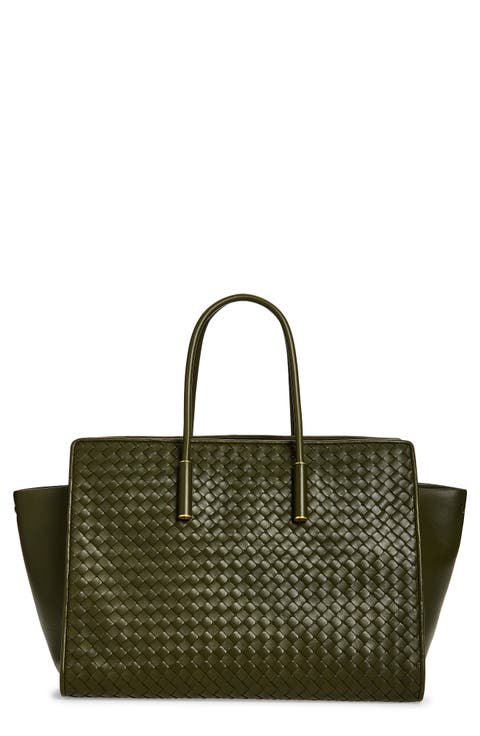 Barbara Intrecciato Leather Tote
