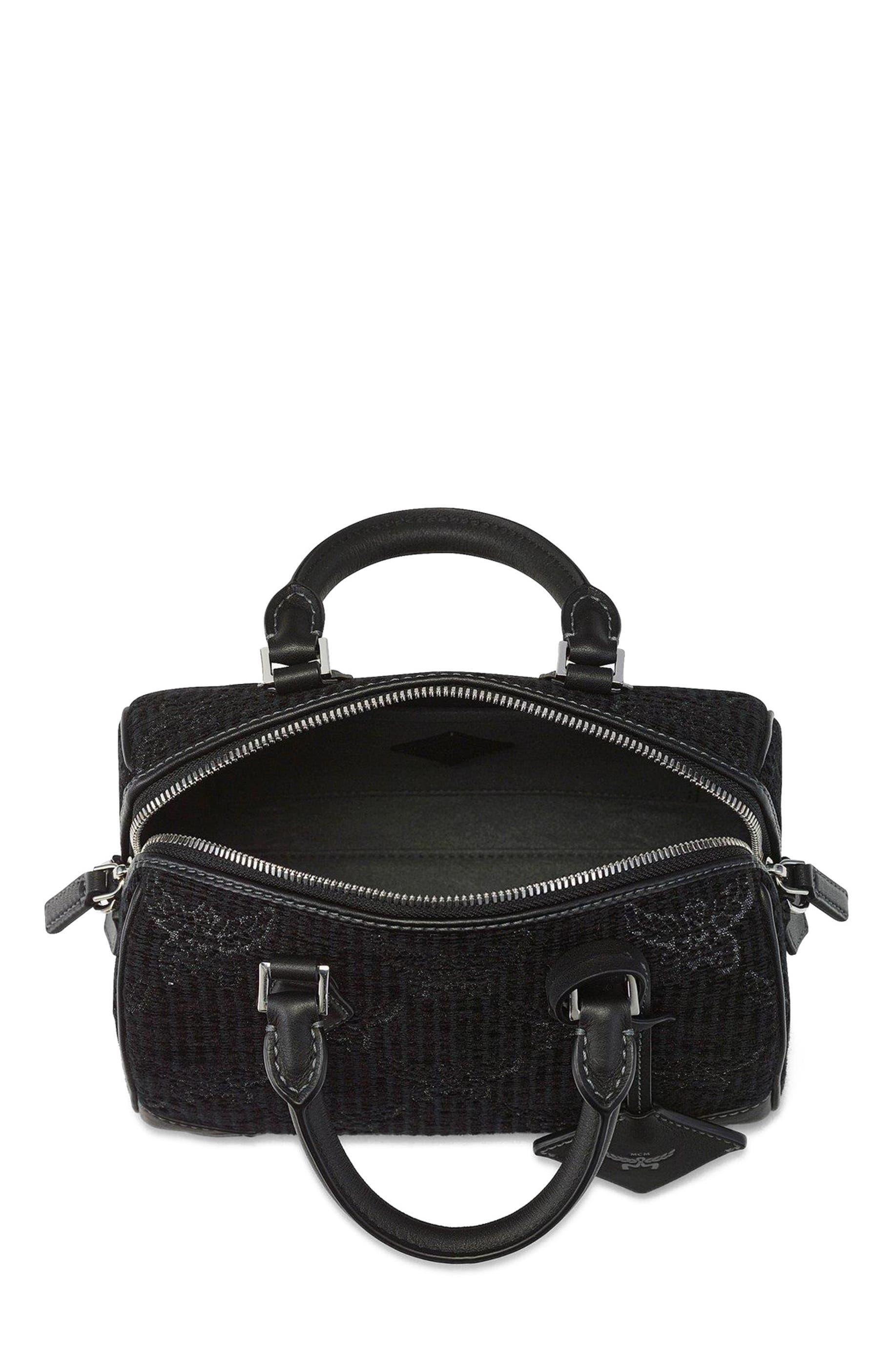 MCM Small Ella Boston Bag in Lauretos Lurex Jacquard, Alternate, color, 