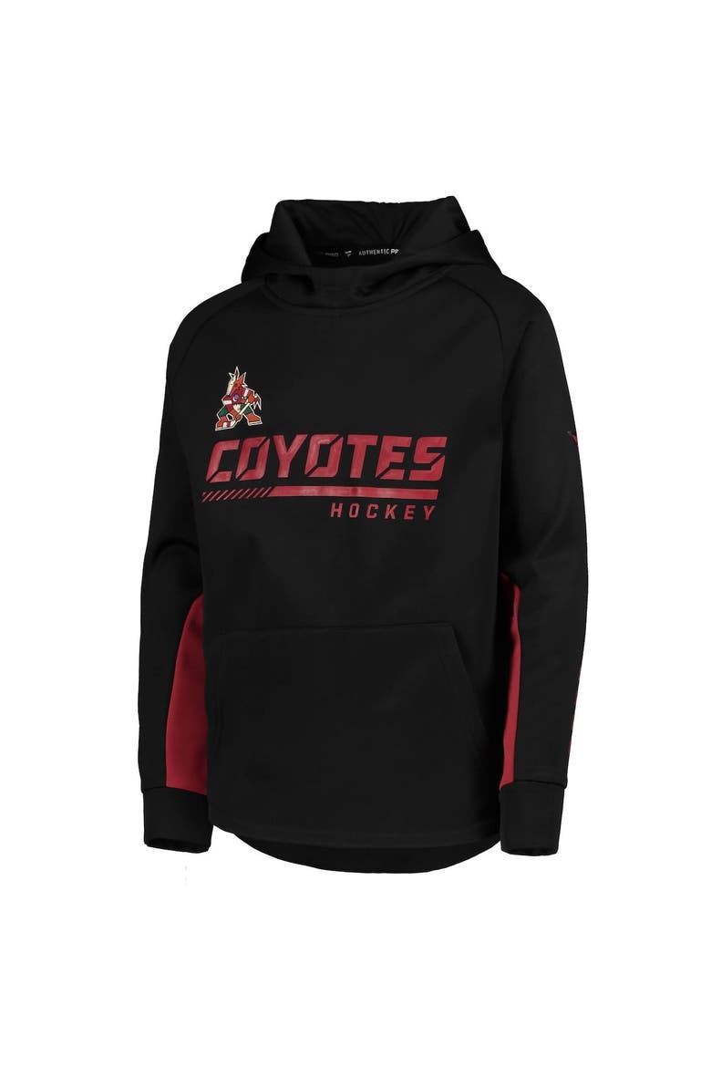 Youth Fanatics Branded Black Arizona Coyotes Authentic Pro Raglan Pullover Hoodie, Alternate, color, Black