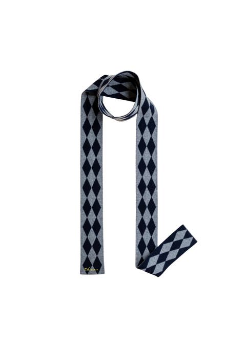 Merino Wool Harlequin Skinny Scarf